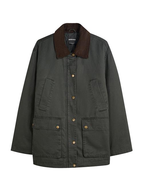 Bershka Overgangsjakke  mørkebrun / mørkegrøn