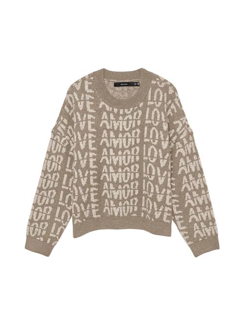 VERO MODA Pullover 'VMLove'  lysebrun / hvid