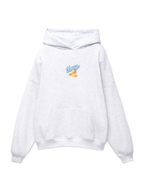 Pull&Bear Sweatshirt 'STWD'  blå / lysegrå / orange / rød