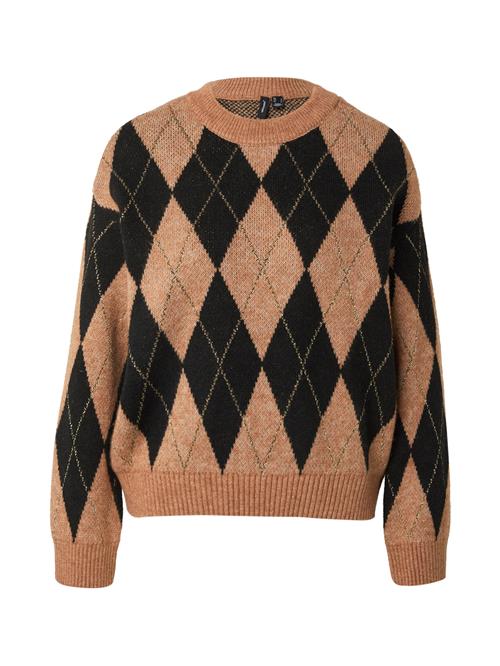 VERO MODA Pullover 'VMBILLE'  brun / guld / sort