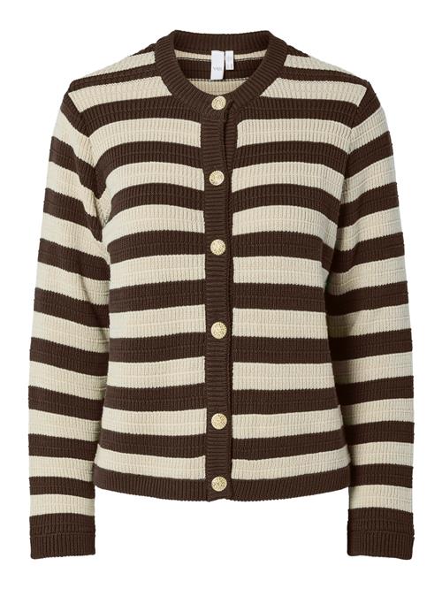 YAS Cardigan 'YASSIRONI'  beige / mørkebrun