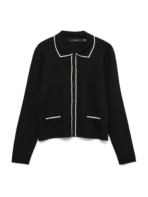 VERO MODA Cardigan 'VMGOLD'  creme / sort