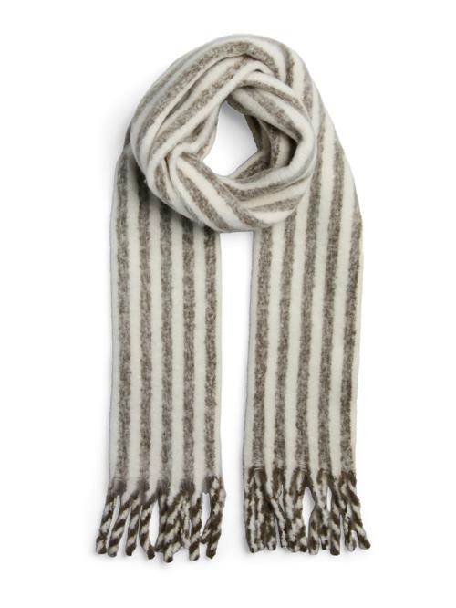 PIECES Sjal 'PCMADICKEN'  mørkebrun / hvid