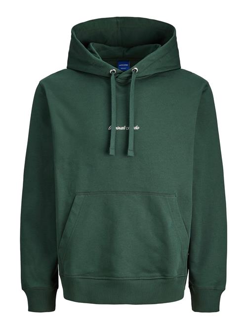 JACK & JONES Sweatshirt 'JORNORREBRO'  mørkegrøn / hvid