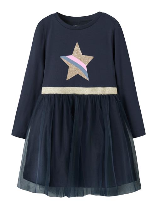 NAME IT Kjole 'NMFNASTAR'  safir / mørkeblå / guld / lys pink