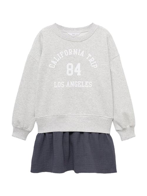 MANGO KIDS Kjole 'TRIP'  antracit / lysegrå / hvid