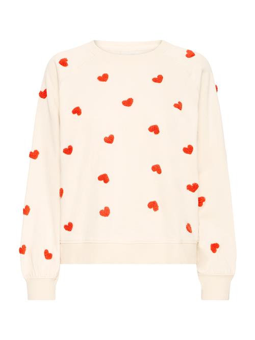 ICHI Sweatshirt 'IHKASURA'  orangerød / uldhvid