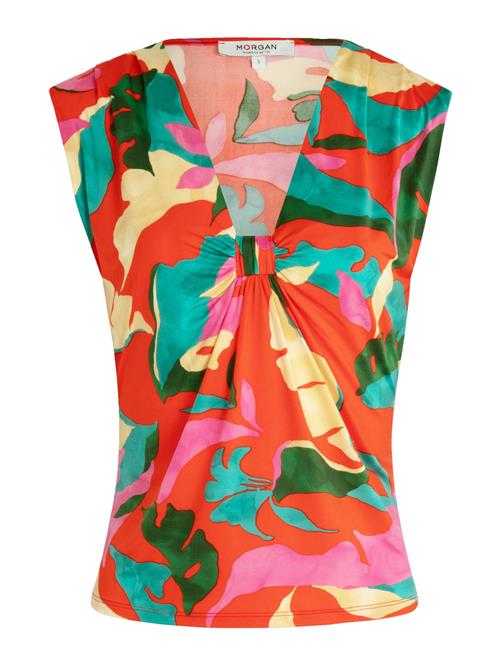 Morgan Overdel  lysegul / smaragd / lys pink / orangerød