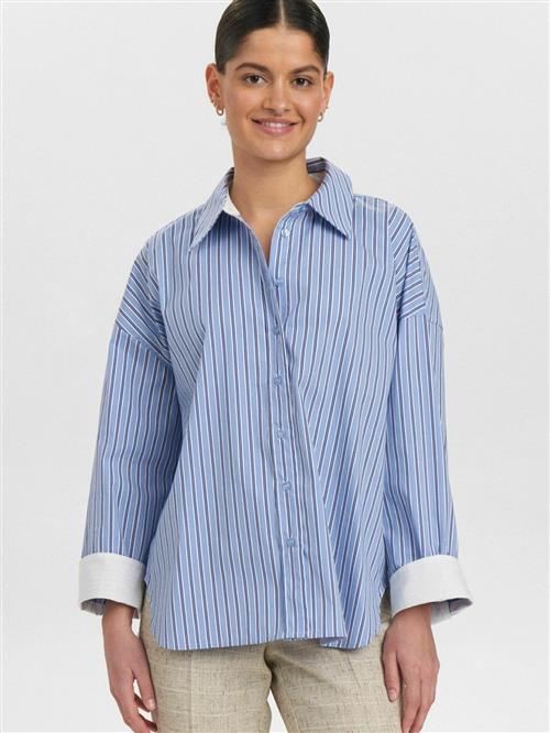 NÜMPH Bluse ' ELOISE '  blå / hvid