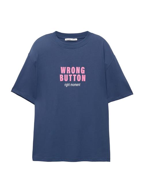 Pull&Bear Shirts 'TELEFONO'  mørkeblå / lys pink / hvid
