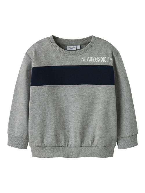 NAME IT Sweatshirt 'NMMVANCE'  grå-meleret / sort / hvid