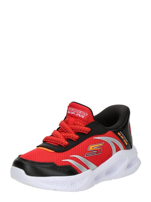 SKECHERS Sneakers 'METEOR-LIGHTS-BRISK'  sølvgrå / orange / rød / sort