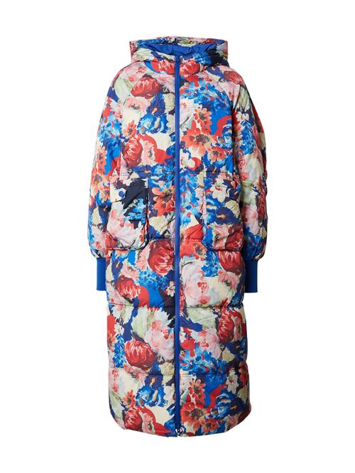 YAS Vinterfrakke 'YASSIMILLY'  creme / blå / gammelrosa / mørkerød