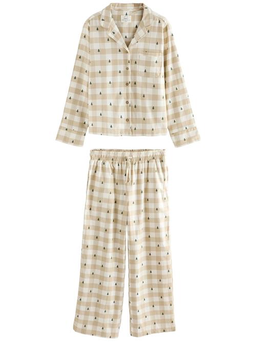 Next Pyjamas  beige / mørkegrøn / hvid