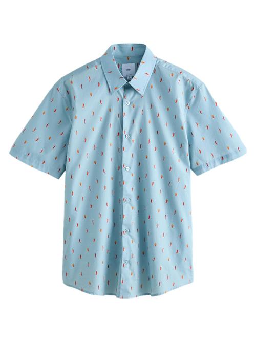 Next Skjorte  lyseblå / grøn / rød