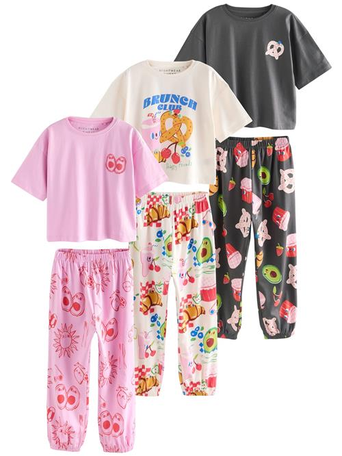 Next Nattøj  azur / antracit / lyserød / hvid