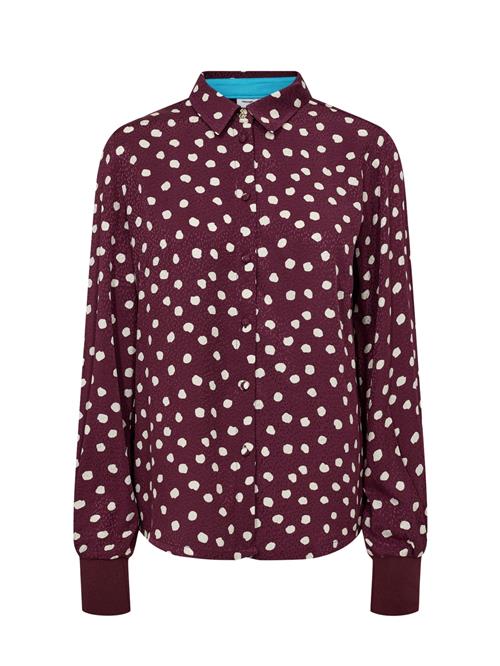 NÜMPH Bluse ' LIVY '  vinrød / hvid