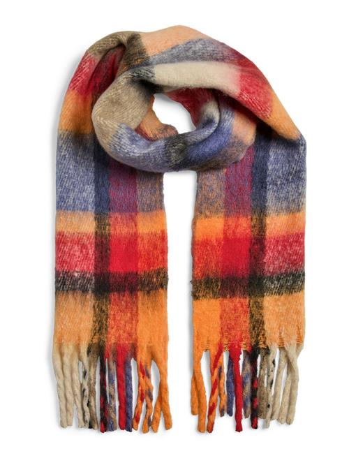 PIECES Sjal 'PCMIDA'  creme / navy / orange / knaldrød