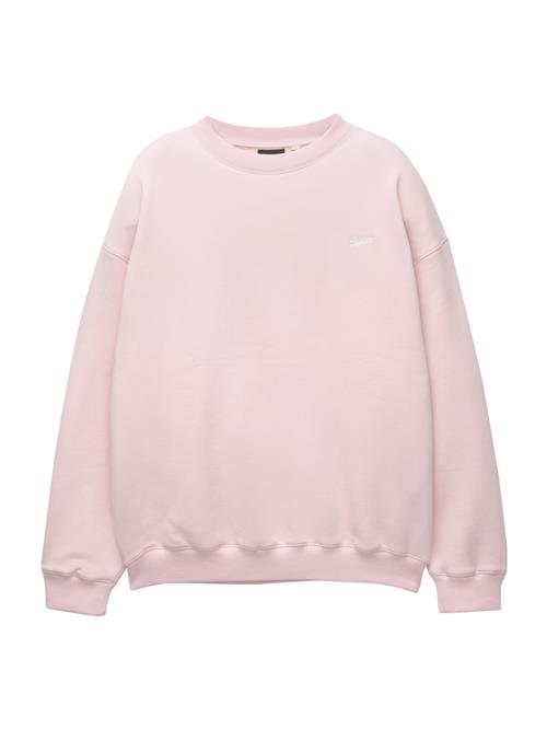 Pull&Bear Sweatshirt 'STWD'  rosé / hvid