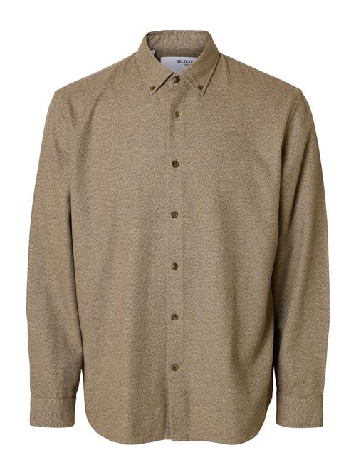 SELECTED Skjorte 'SLHREGNOAH'  mørkebeige