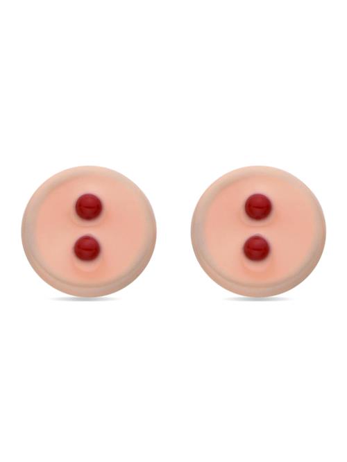 Luxenter Øreringe 'Lyros'  abrikos / rød / sølv