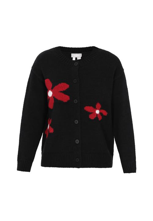 Usha Cardigan  rød / sort / hvid