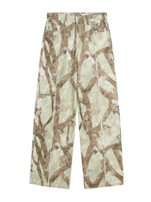 Bershka Jeans  mokka / lysegrøn / hvid