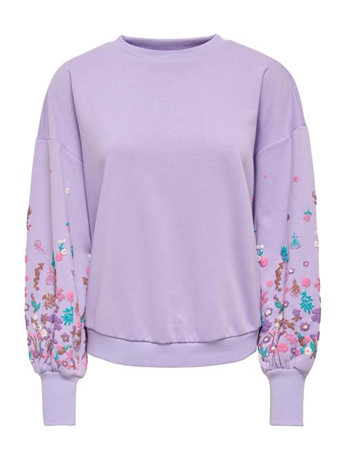 ONLY Sweatshirt 'ONLBROOKE'  brun / lilla / lyserød / hvid