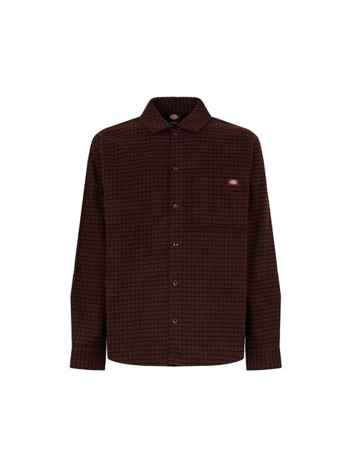 DICKIES Skjorte 'Hendersonville'  brun / antracit / mørkerød