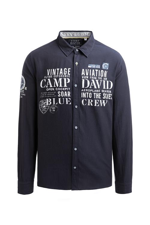 CAMP DAVID Skjorte  marin / hvid