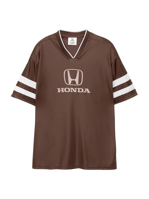 Pull&Bear Bluser & t-shirts 'HONDA FÚTBOL''  brun / lysebrun / hvid
