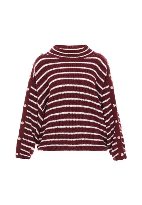 DreiMaster Maritim Pullover 'Maritim'  mørkerød / hvid