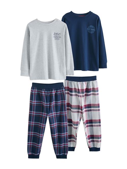 Next Nattøj  navy / lysegrå / mørkerød / hvid