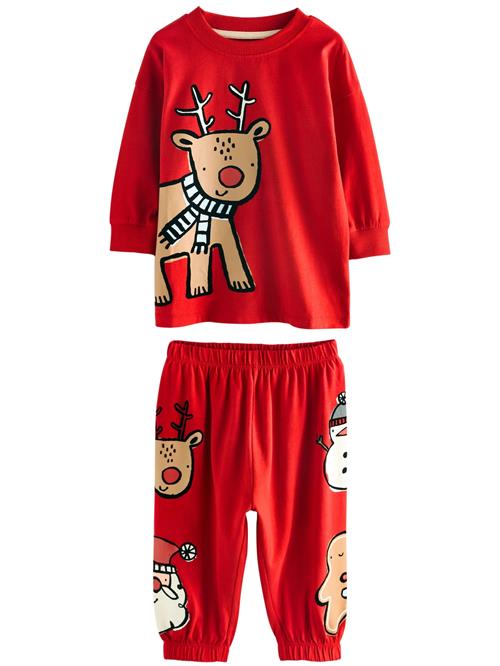 Next Nattøj 'Single Xmas'  lysebrun / rød / sort / hvid