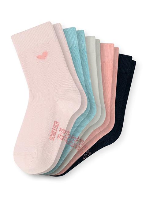 SCHIESSER Sokker 'Rainbow'  ecru / lyseblå / lyserød / sort