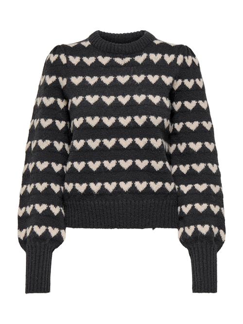 JDY Pullover 'JDYSIGRID'  ecru / mørkegrå