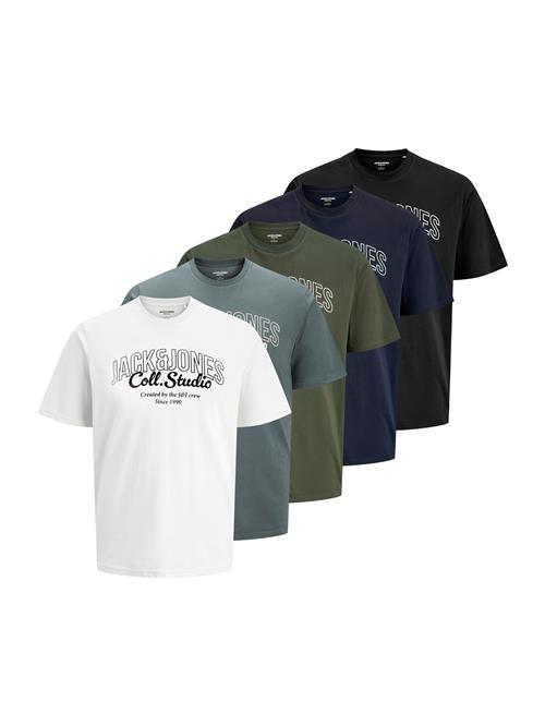 JACK & JONES Bluser & t-shirts 'JJMAKOTO'  røgblå / mørkeblå / oliven / sort / hvid