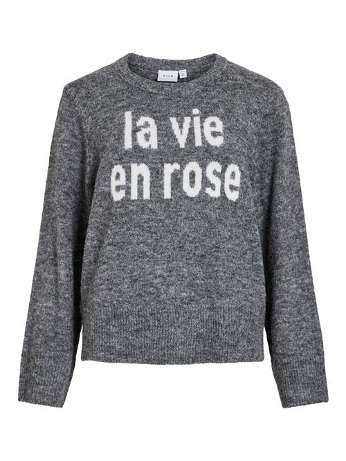 VILA Pullover 'VIMelie'  mørkegrå / hvid