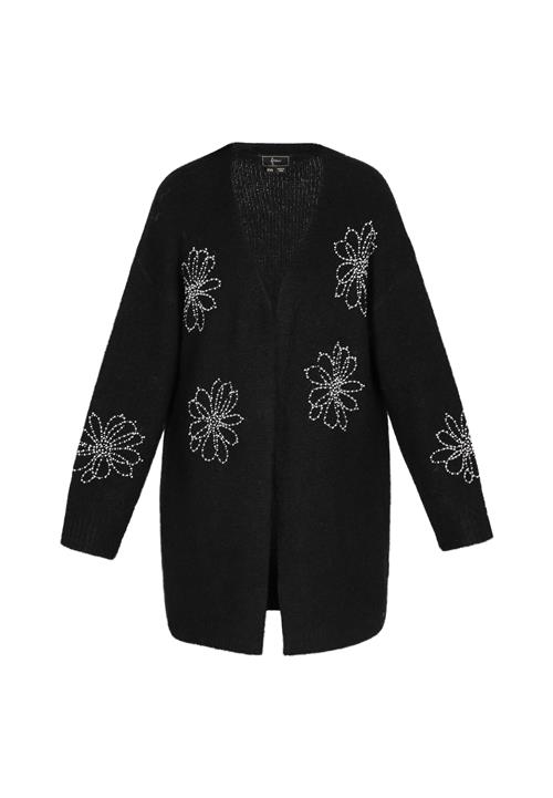 faina Lang cardigan  sort / hvid