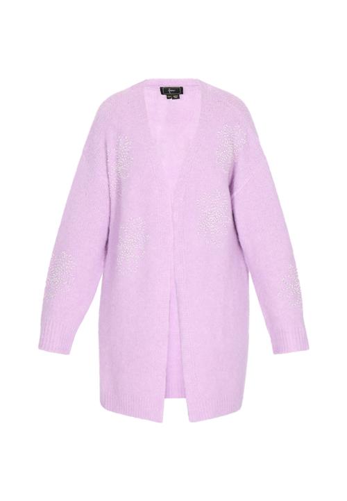 faina Lang cardigan  blomme / hvid