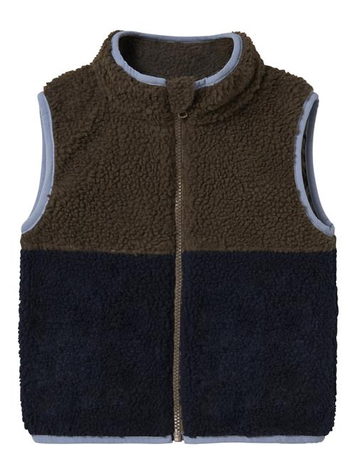 NAME IT Vest 'Teddy Gilet'  marin / pastelblå / brun