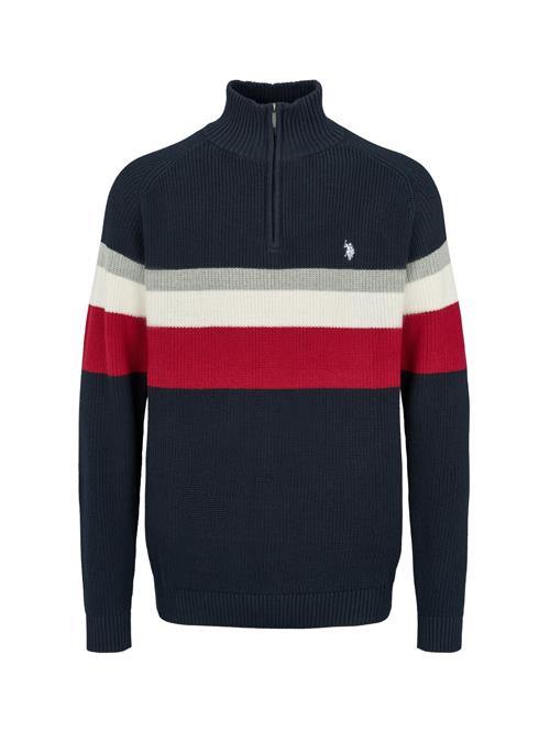 U.S. POLO ASSN. Pullover 'Ricco'  grå / rød / sort / uldhvid