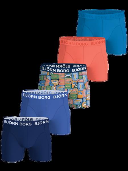 Björn Borg Cotton Stretch Boxers 5-pack Blå, M