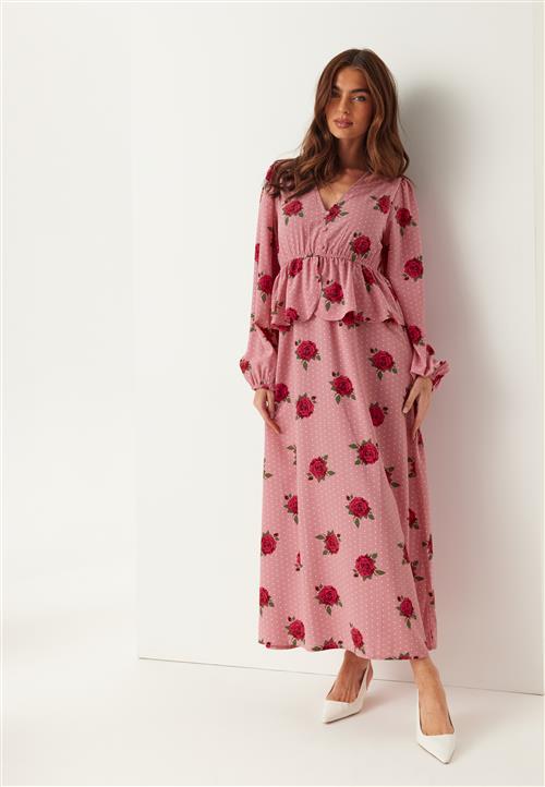 BUBBLEROOM V-neck Flounce Maxi Dress