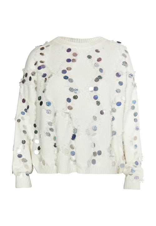 IZIA Pullover  turkis / sølv / uldhvid