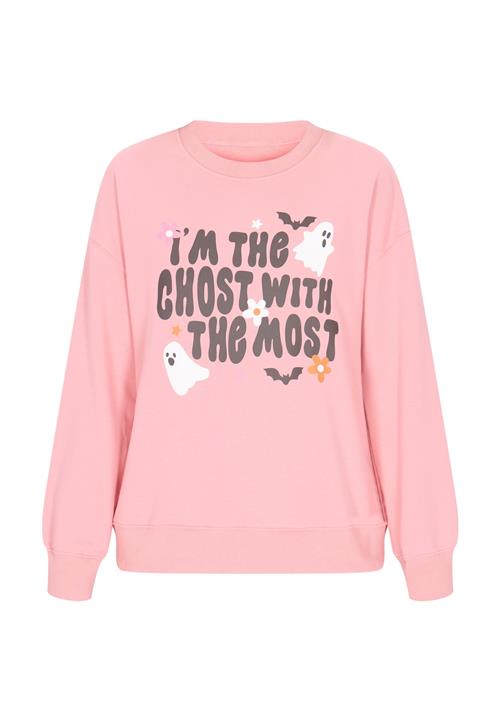 swirly Sweatshirt 'Back To School'  mørkeorange / lyserød / sort / hvid