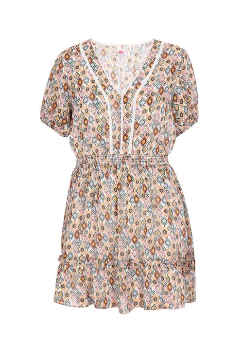 IZIA Sommerkjole 'Fashion Look'  camel / røgblå / sort / hvid