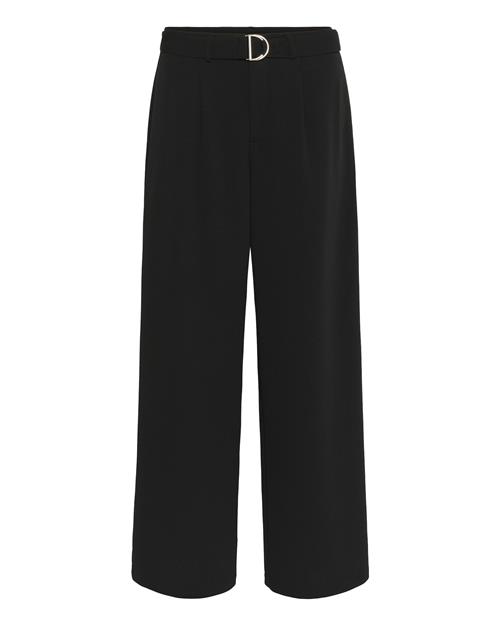 Kaffe Bukser med lægfolder 'Thea'  sort