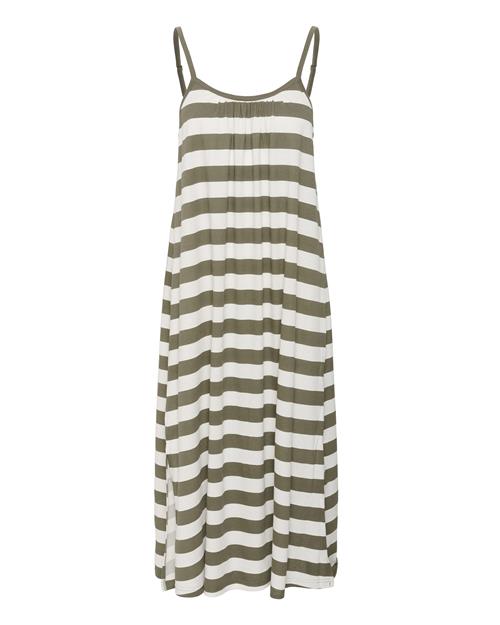 CULTURE Kjole 'Benzo Deia'  oliven / hvid