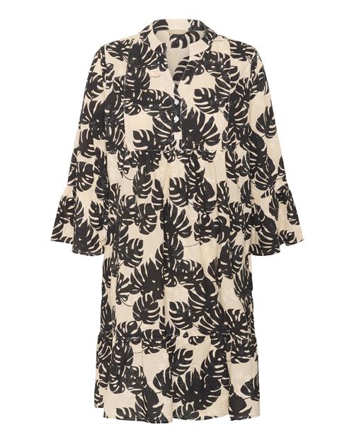 CULTURE Kjole 'Debora'  ecru / sort